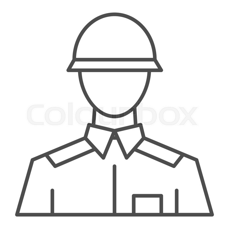 800x800 Soldier Thin Line Icon Warrior Vector Stock Vector Colourbox