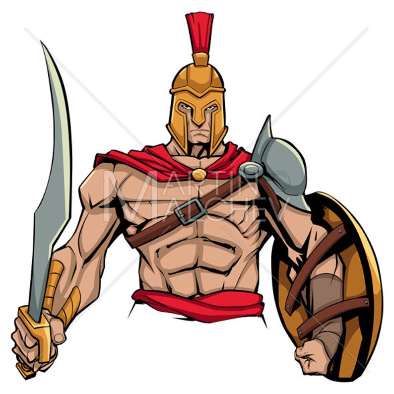 794x794 Spartan Warrior Vector Illustration Greek Mars Ares God Etsy