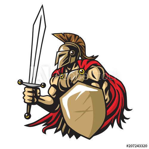 500x500 Spartan Warrior Vector Mascot
