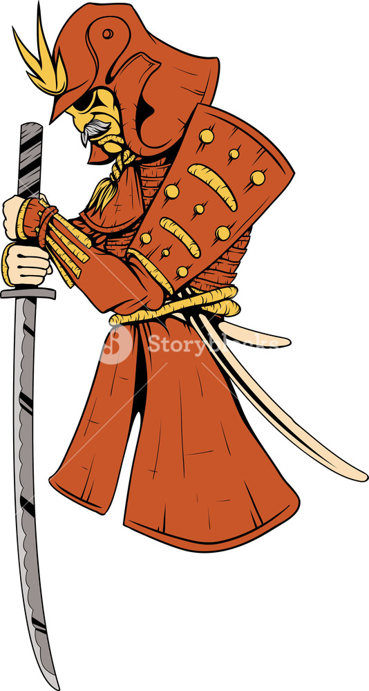534x1000 Vector Samurai Warrior Royalty Free Stock Image