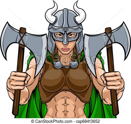 450x425 Viking Female Gladiator Warrior Woman Team Mascot Viking Female