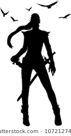147x280 Warrior Woman Silhouette