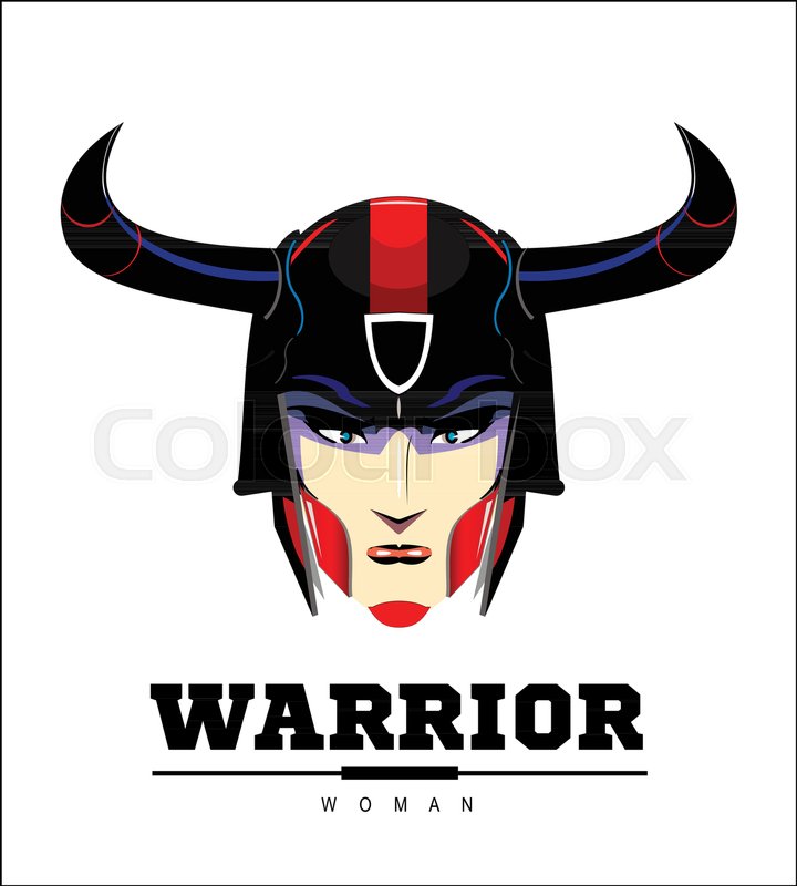 720x800 Warrior Lady, Woman Warrior Head Stock Vector Colourbox