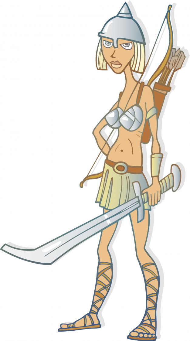 626x1123 Warrior Woman Vector Premium Download