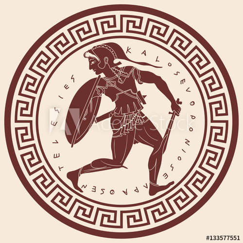 500x500 Greek Style Drawing Amazon Ancient Warrior Woman