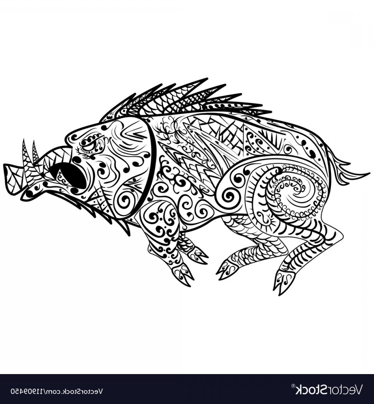 1200x1296 Razorback Vector Black And White Catchsplace