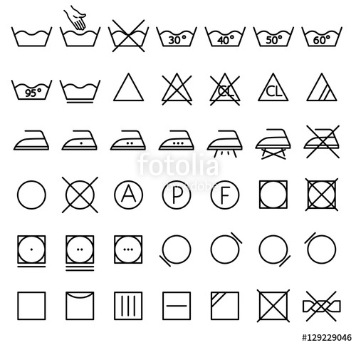 500x484 Garment Care Symbols Set The Symbols On The Labels Of Clothes