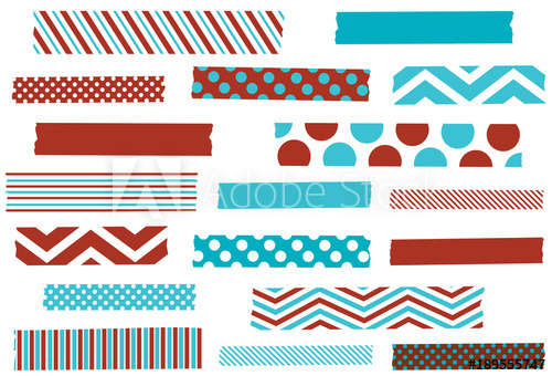 Washi Tape Vector Illustration Aqua And Red Holiday Masking Tape 500x340 Washi Tape Vector Illustration Aqua And Red Holiday Masking Tape