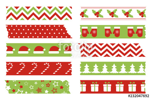 Christmas Washi Tapes Set Vector Template Of Bright Adhesive 500x328 Christmas Washi Tapes Set Vector Template Of Bright Adhesive