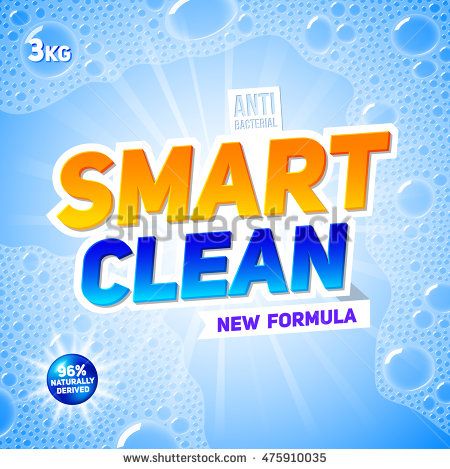 450x469 Smart Clean Template For Laundry Detergent Package Design