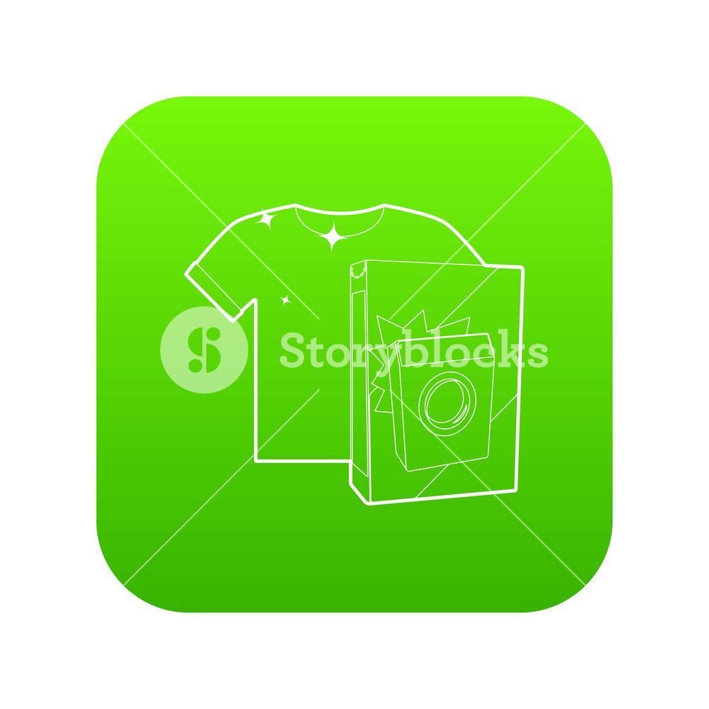 1000x1000 Washing Powder For Colored Things Icon Green Vector Isolated