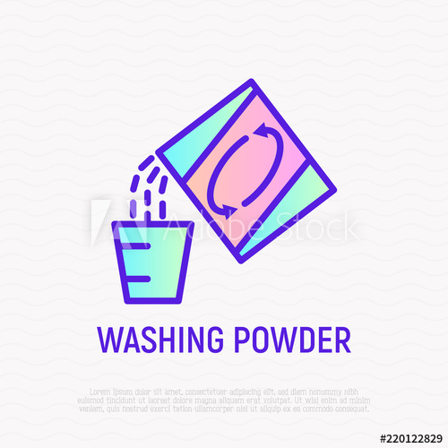 500x500 Washing Powder Thin Line Icon Laundry Powder Pour In Measuring
