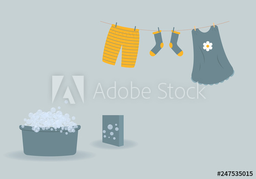 500x350 Washing Washed Baby Clothes Cute Capri Pants,socks And Dress