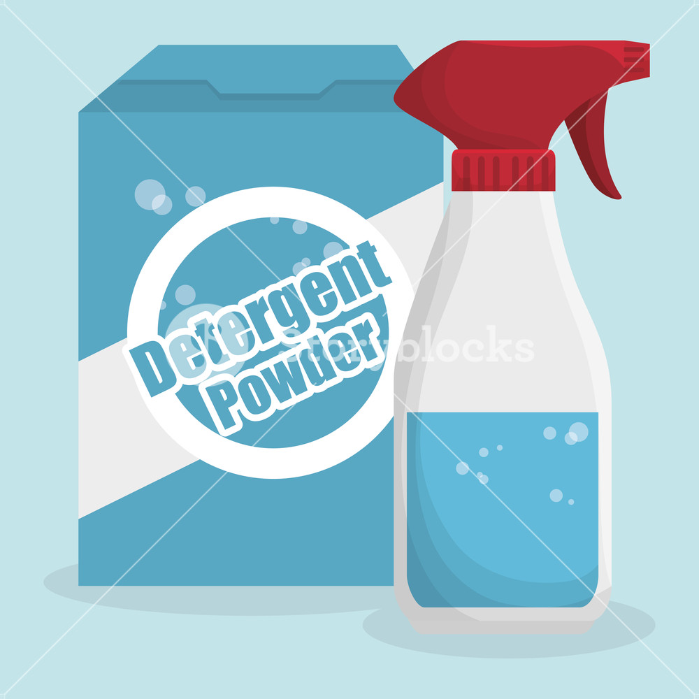 1000x1000 Detergent Powder Box Laundry Service Vector Illustration Design