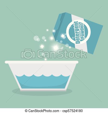 450x470 Detergent Powder Box Laundry Service Vector Illustration Design