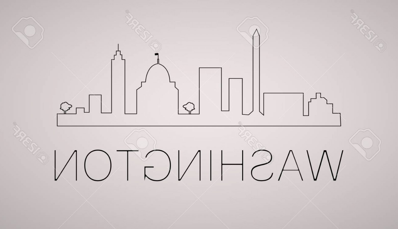 1560x900 Photostock Vector Washington Dc City Skyline Black And White