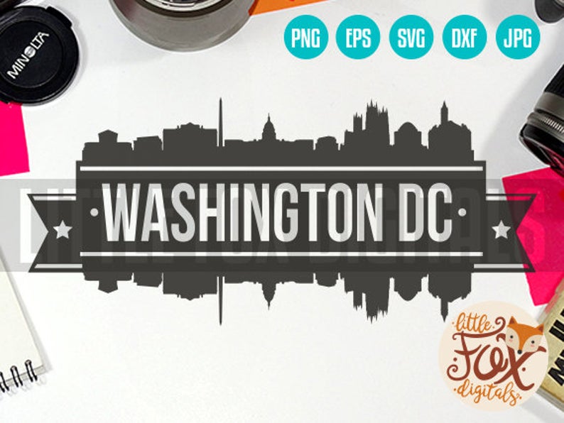 794x596 Vector Washington Dc Usa Skyline City East Etsy