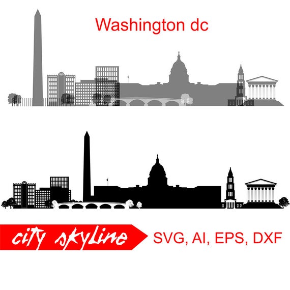 570x570 Washington Dc Capital Vector Skyline D C Silhouette Etsy
