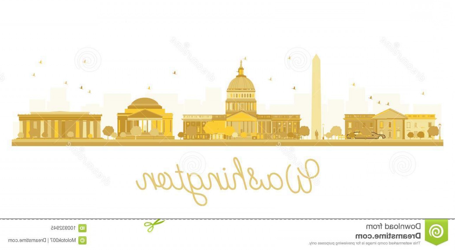 1560x860 Washington Dc City Skyline Golden Silhouette Washington Dc City