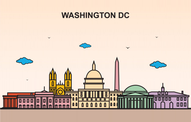 626x400 Washington Dc City Tour Cityscape Skyline Vector Premium Download