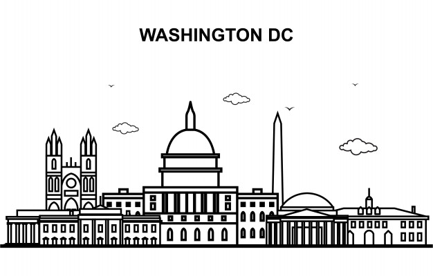 626x400 Washington Dc City Tour Cityscape Skyline Line Outline Vector