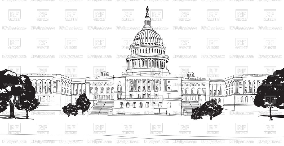 1200x617 Pencil Drawing Of Capitol Building, Washington Dc