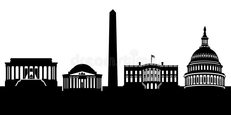 800x400 Washington Dc Skyline Silhouette Vector