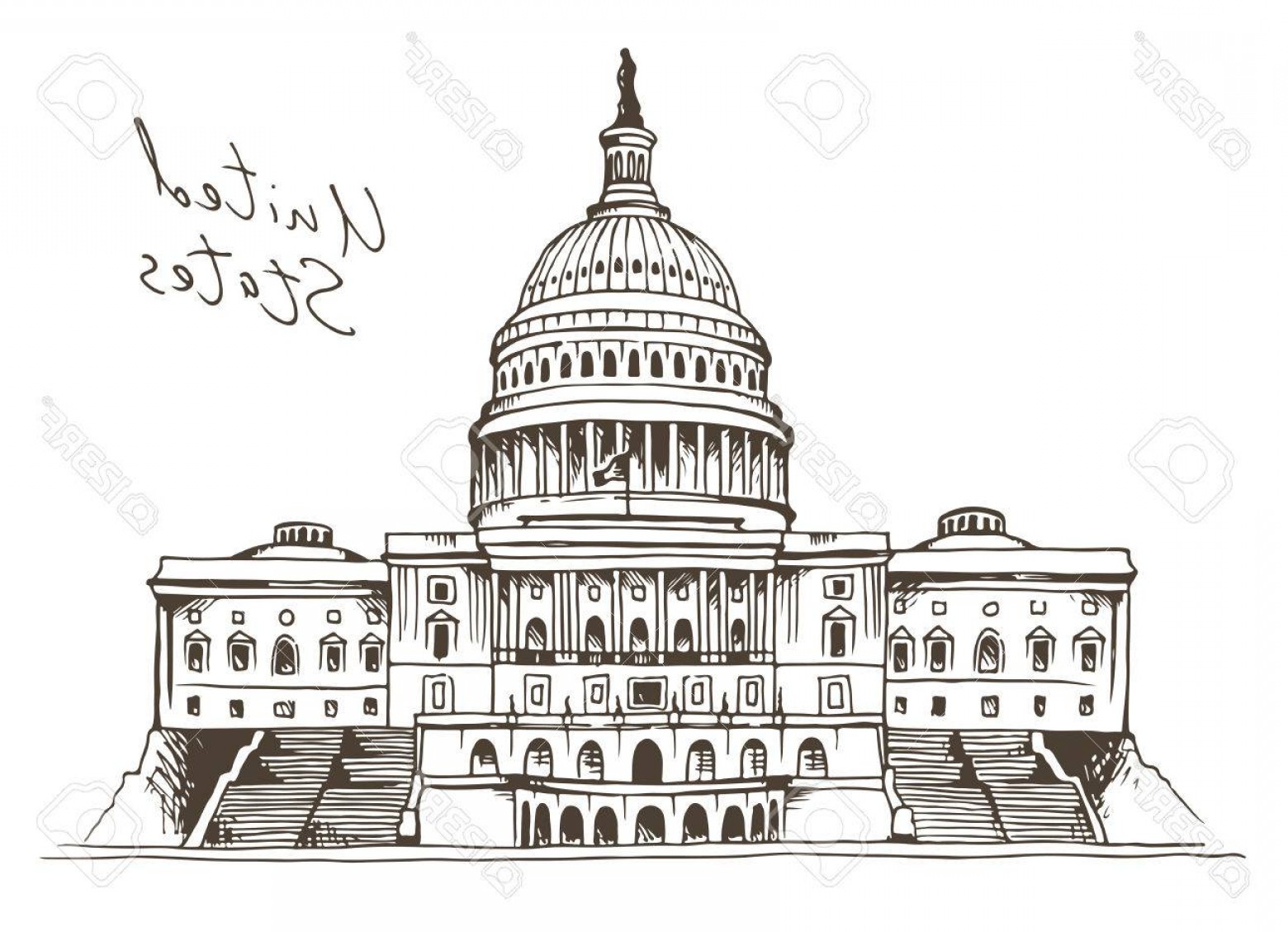 1560x1128 Photostock Vector United States Capitol Building Vector