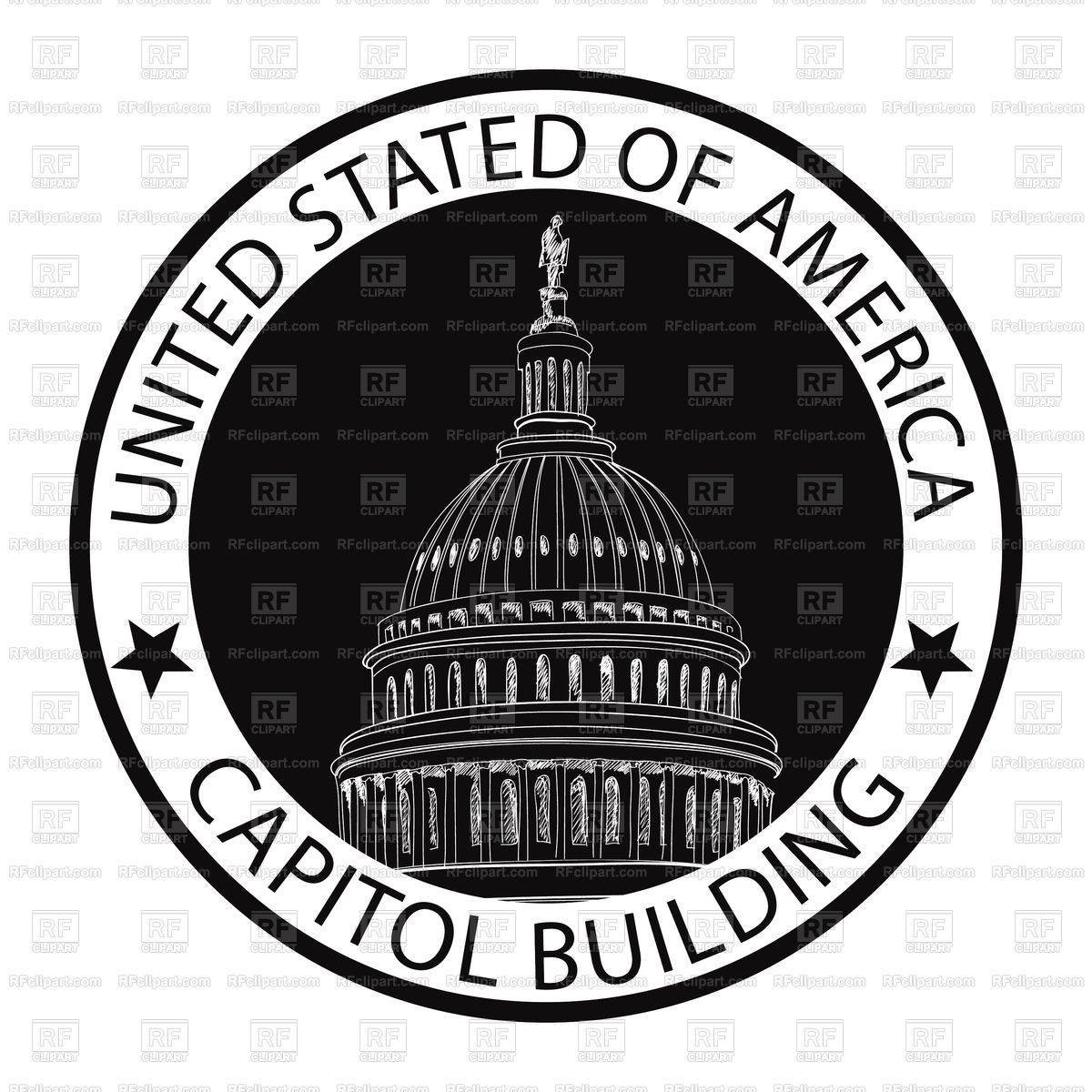 1200x1200 Washington Dc Capitol Dome, Capitol Building Stamp Vector Image