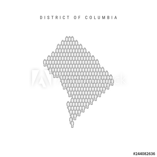 Vector People Map Of Washington, District Of Columbia Stylized 500x500 Vector People Map Of Washington, District Of Columbia Stylized
