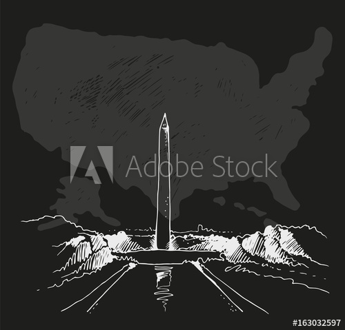 500x479 Washington Monument Vector Illustration