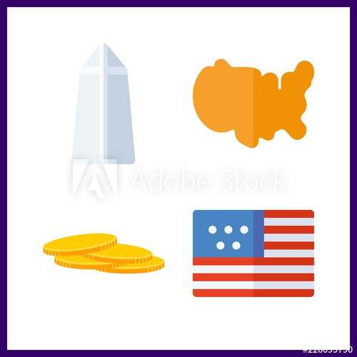 500x500 American Icon Vector Illustration American Set United States