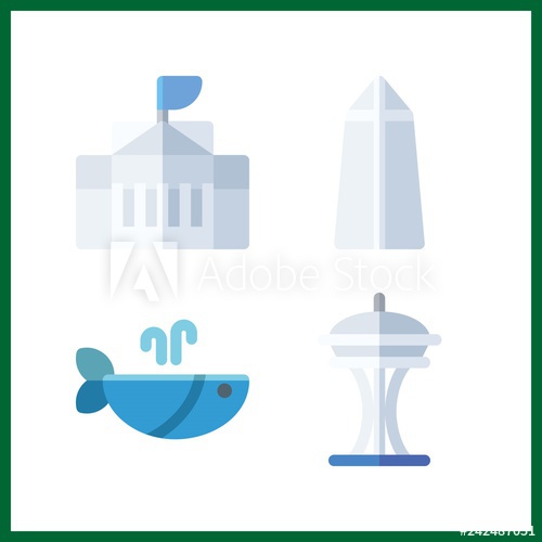 500x500 Washington Icon Vector Illustration Washington Set Whale