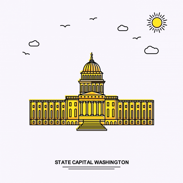 640x640 State Capital Washington Monument Poster Template World Travel