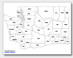 Washington State Map Vector