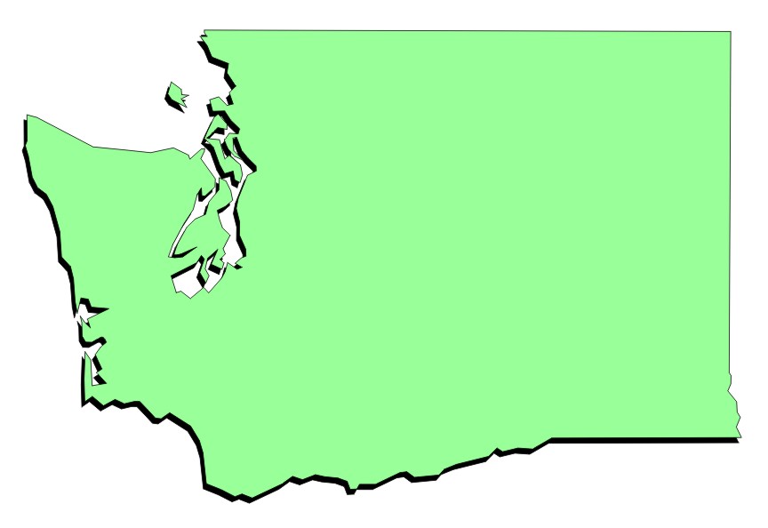 864x594 Washington State Map Download Royalty Free Vector