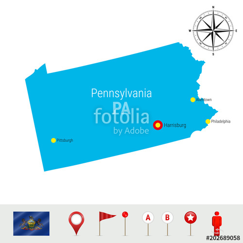 500x500 Washington Vector Map Isolated On White Background Detailed