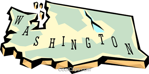 480x238 Washington State Map Royalty Free Vector Clip Art Illustration