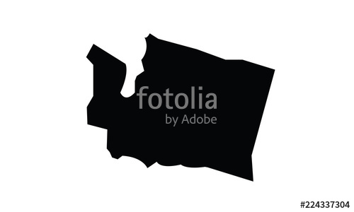 500x300 Washington Outline Map Black Usa State Borders Black Vector