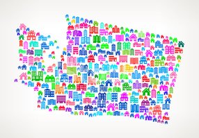 286x199 Washington State Real Estate Royalty Free Vector Art Pattern Stock