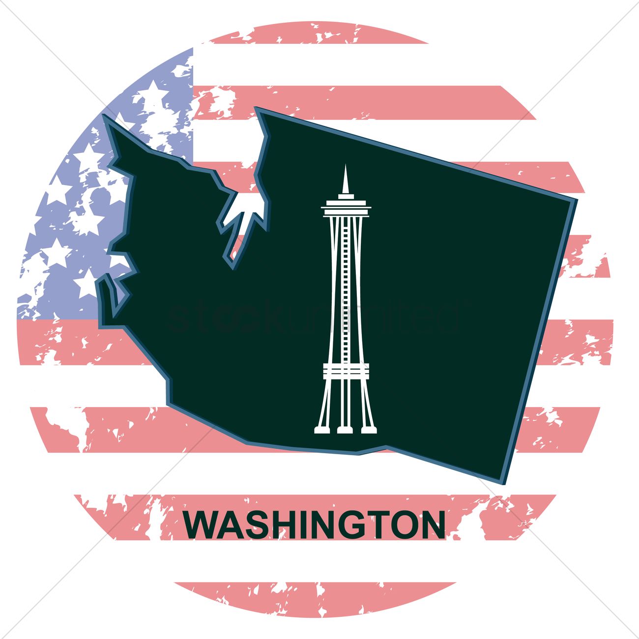 1300x1300 Washington State Vector Image