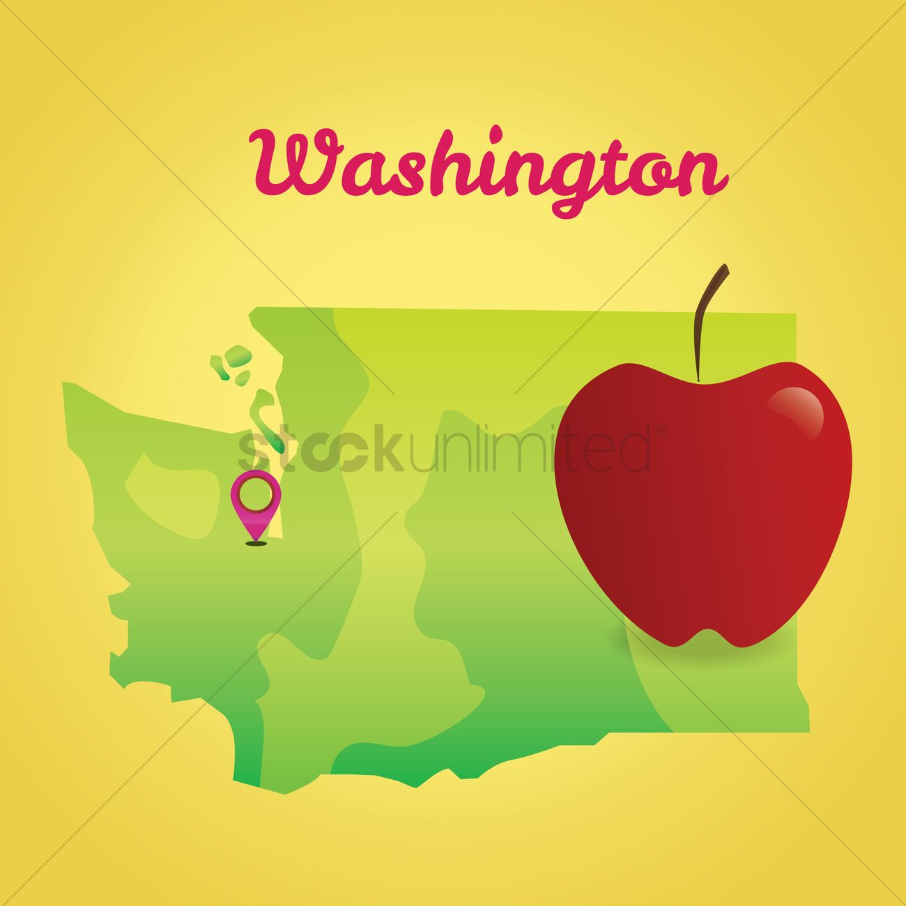 1300x1300 Map Of Washington State Vector Image