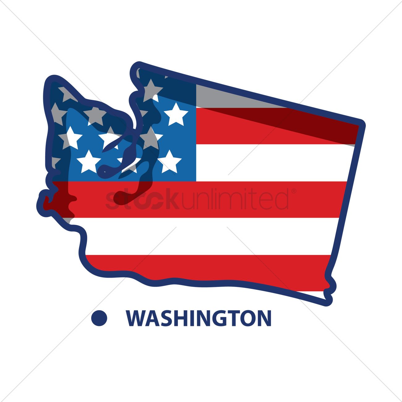 1300x1300 Map Of Washington Vector Image
