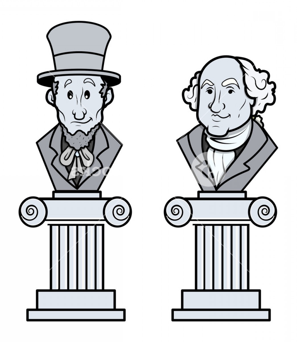 1044x1200 Sculpture Of Abraham Lincoln And George Washington Vector Clip Art
