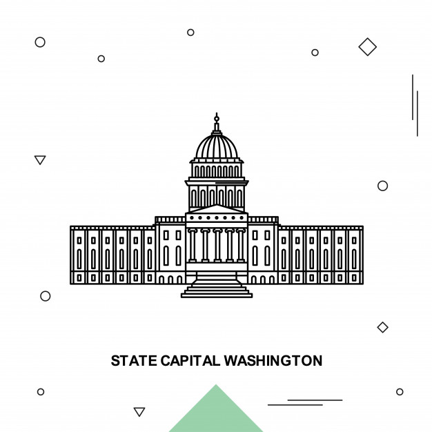 626x626 State Capital Washington Vector Premium Download