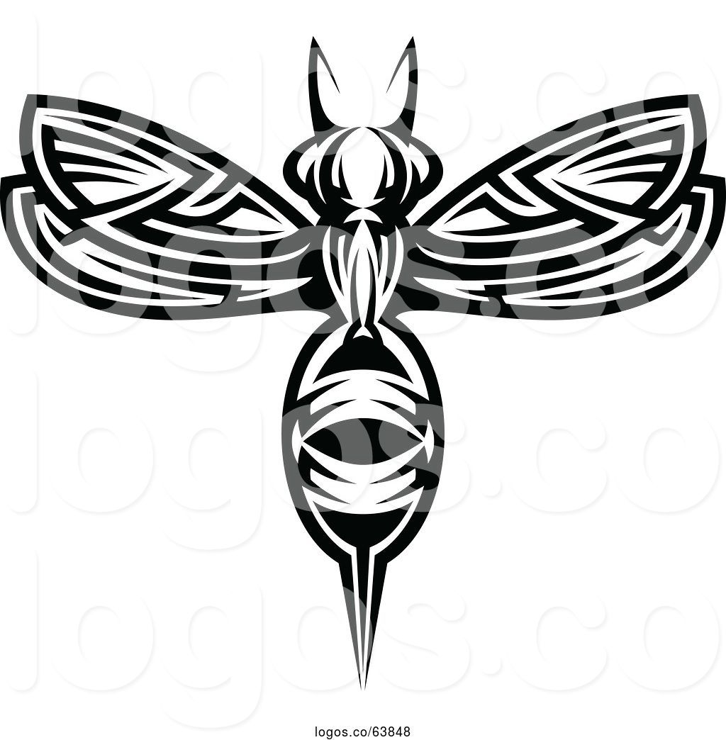1024x1044 Logo Of Black And White Tribal Styled Wasp