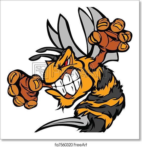 561x581 Free Art Print Of Graphic Vector Image Of A Wasp Or Y Bee