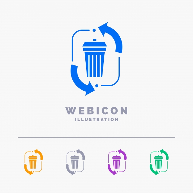 640x640 Waste Disposal Garbage Management Recycle Color Glyph Web
