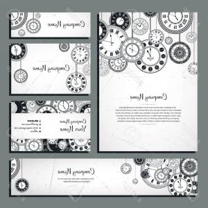 300x300 Photostock Vector Vintage Clock Vector Banner Background Set Retro