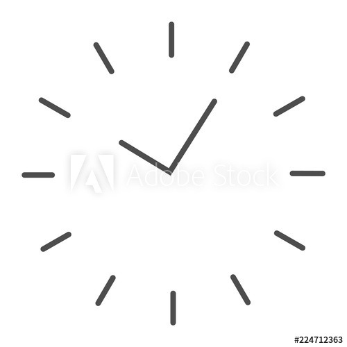500x500 Time Thin Line Icon Division On The Dial Vector Illustration